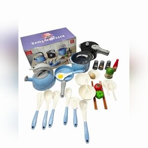 Pretend Play Kitchen Toy Set for Kids – Cooking Pots, Utensils & Food